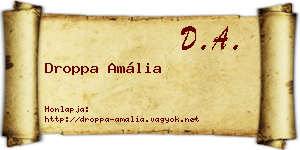 Droppa Amália névjegykártya